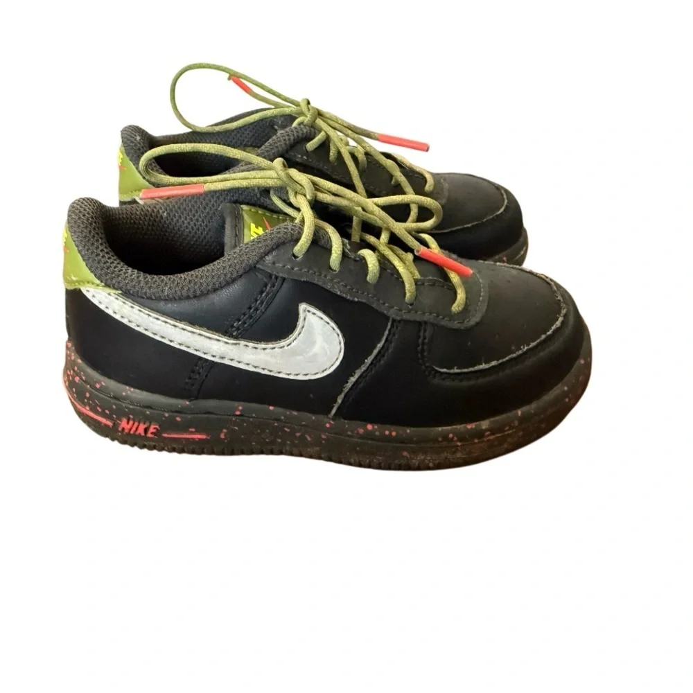 Nike Air Force 1 Black Asparagus Toddlers Shoe Size 9C